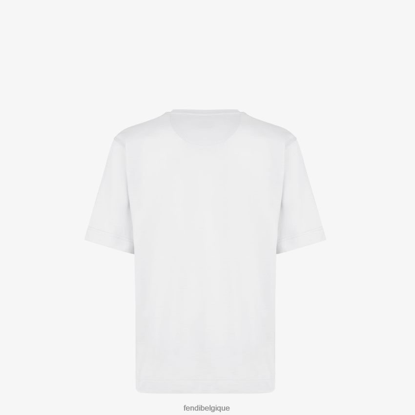 vêtements Fendi t-shirt en jersey blanc hommes 8X8J2J2204 Fendi Belgique