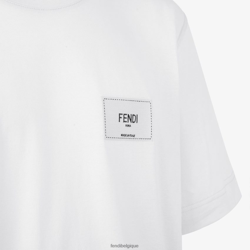 vêtements Fendi t-shirt en jersey blanc hommes 8X8J2J2204 Fendi Belgique