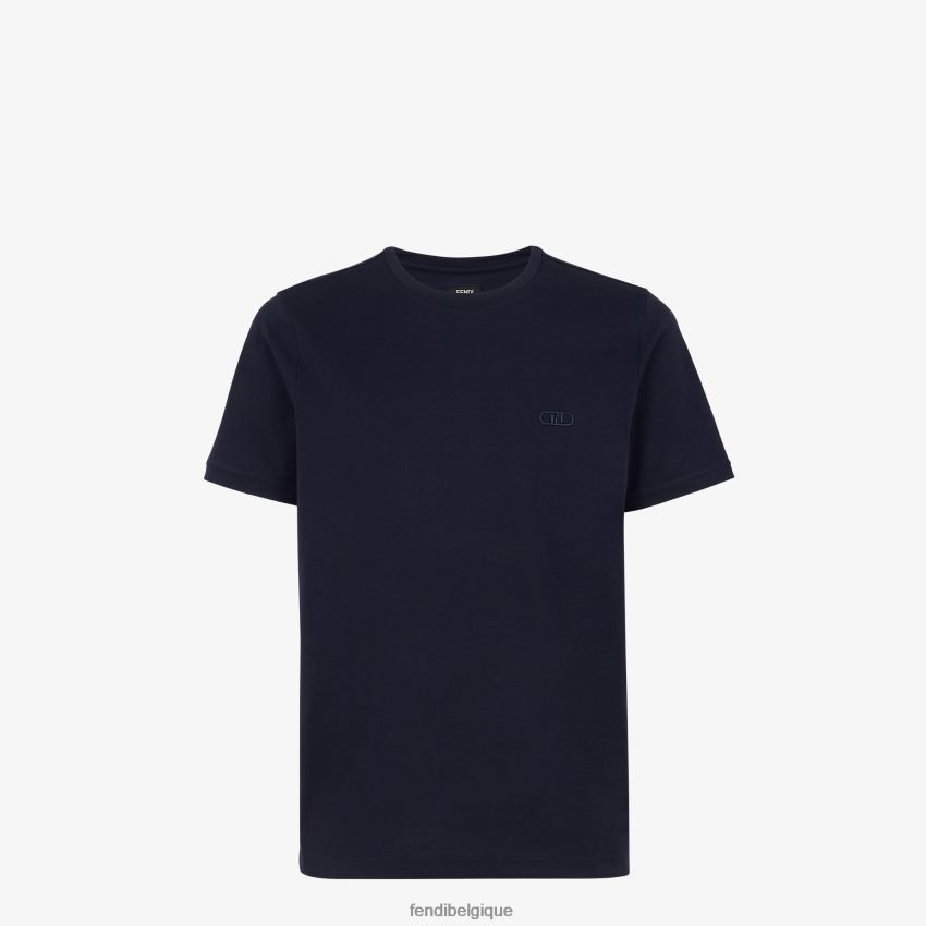 vêtements Fendi t-shirt en jersey bleu hommes 8X8J2J1969 Fendi Sac