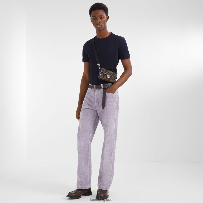 vêtements Fendi t-shirt en jersey bleu hommes 8X8J2J1969 Fendi Sac