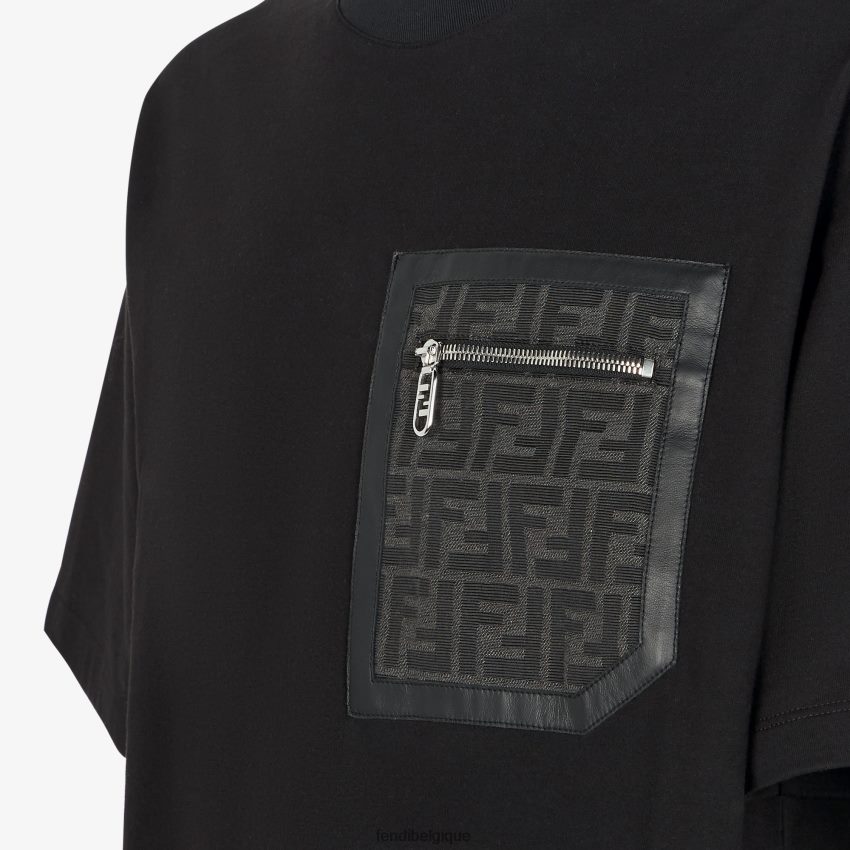 vêtements Fendi t-shirt en jersey noir hommes 8X8J2J1907 Fendi Belgique