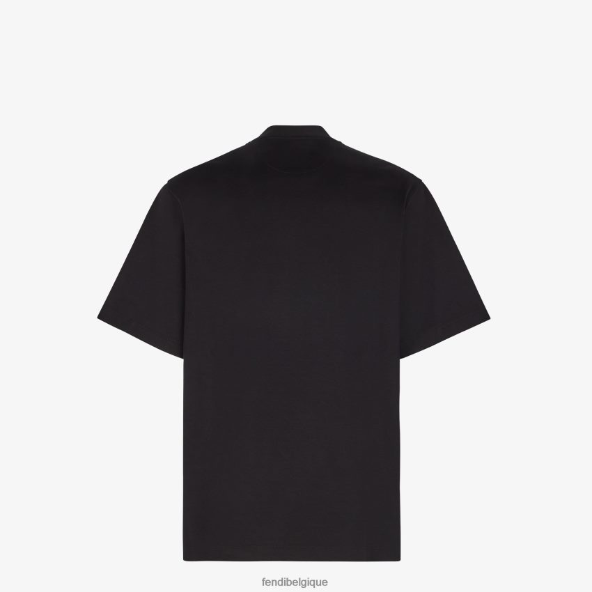 vêtements Fendi t-shirt en jersey noir hommes 8X8J2J1970 Fendi Belgique