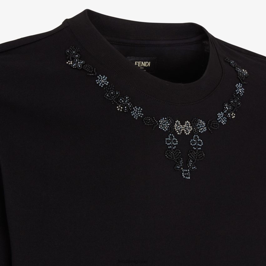 vêtements Fendi t-shirt en jersey noir hommes 8X8J2J2052 Fendi Lunette De Soleil