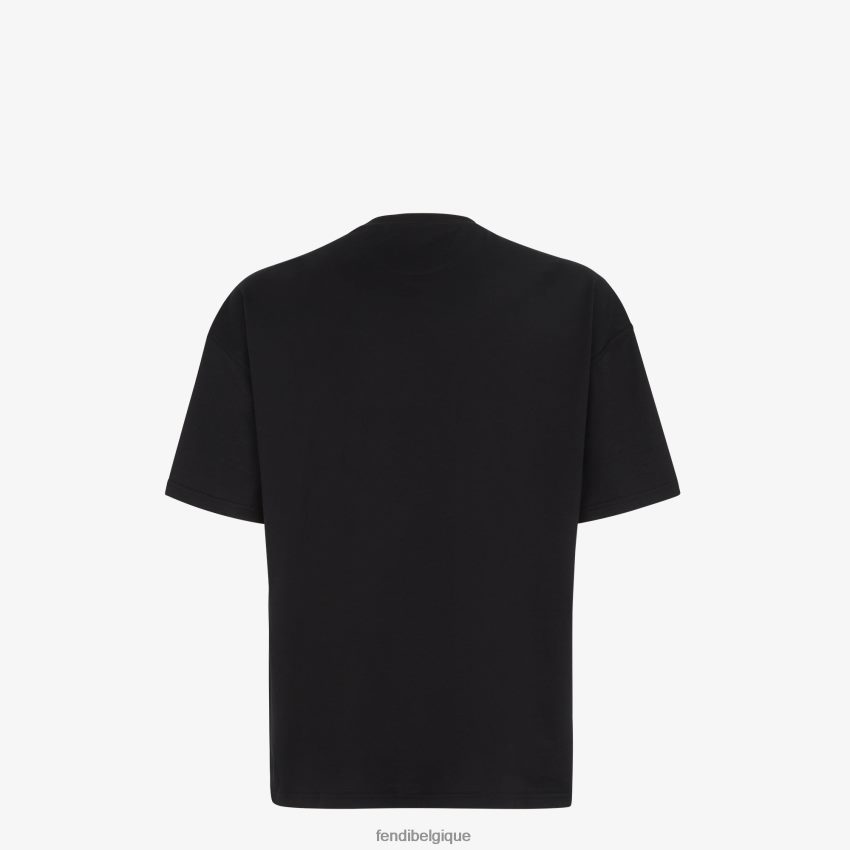 vêtements Fendi t-shirt en jersey noir hommes 8X8J2J2150 Fendi Belgique