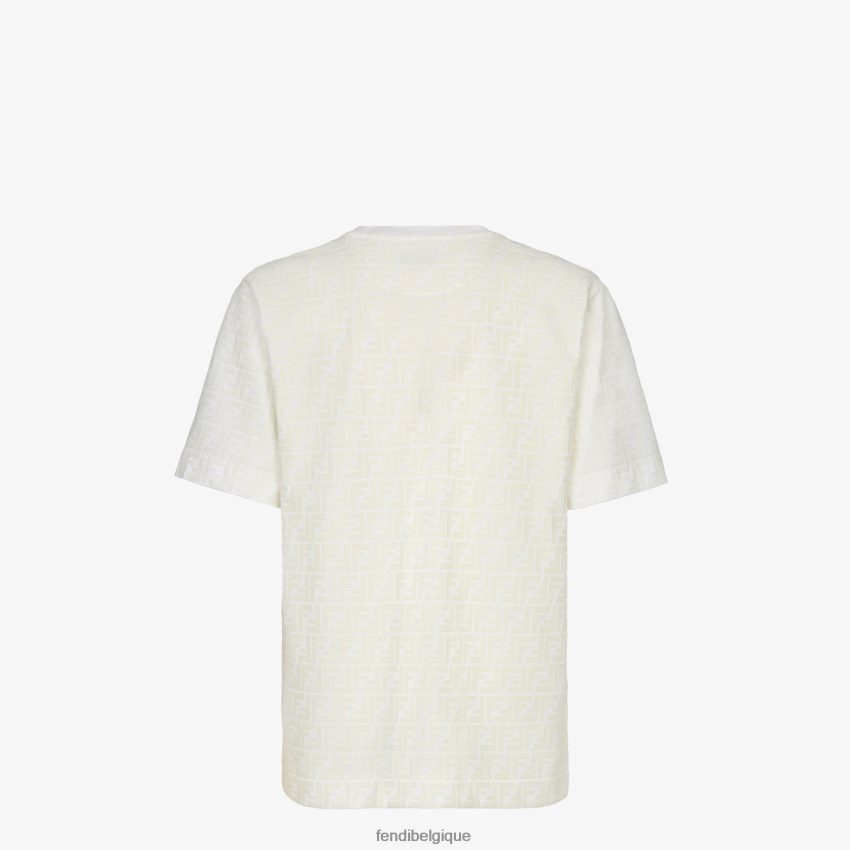 vêtements Fendi t-shirt en piqué blanc hommes 8X8J2J1938 Fendi Lunette De Soleil