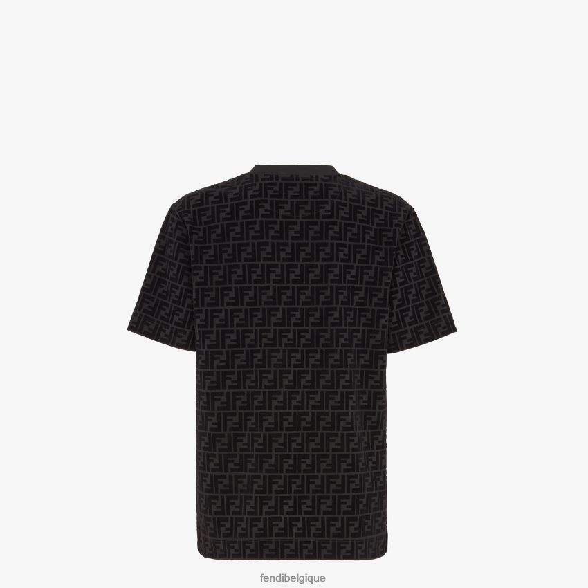 vêtements Fendi t-shirt en piqué noir hommes 8X8J2J1988 Fendi Belgique