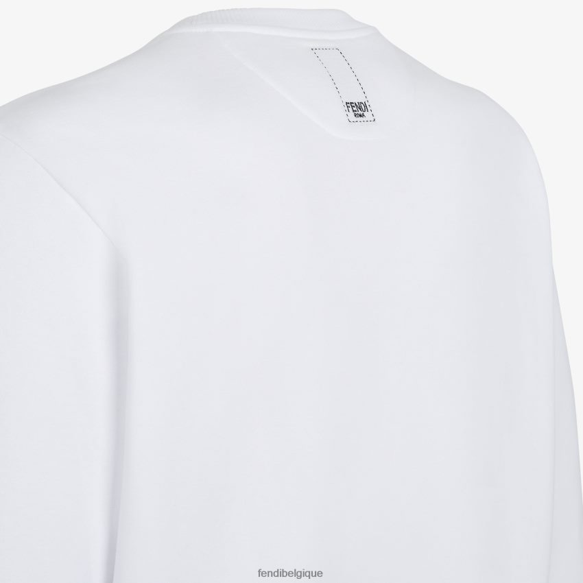 vêtements Fendi sweat-shirt en coton blanc hommes 8X8J2J2142 Fendi Lunette De Soleil