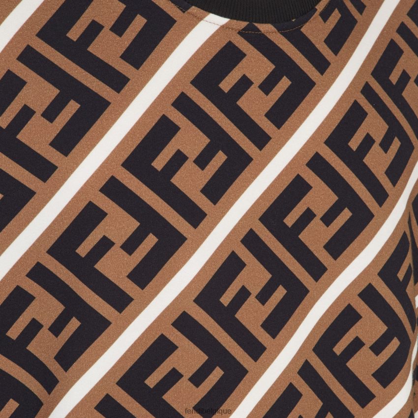 vêtements Fendi sweat-shirt en coton brun hommes 8X8J2J1985 Fendi Belgique