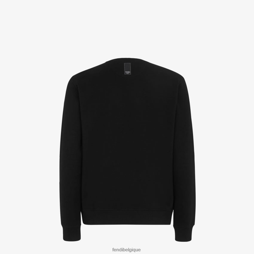 vêtements Fendi sweat-shirt en coton noir hommes 8X8J2J2141 Fendi Belgique