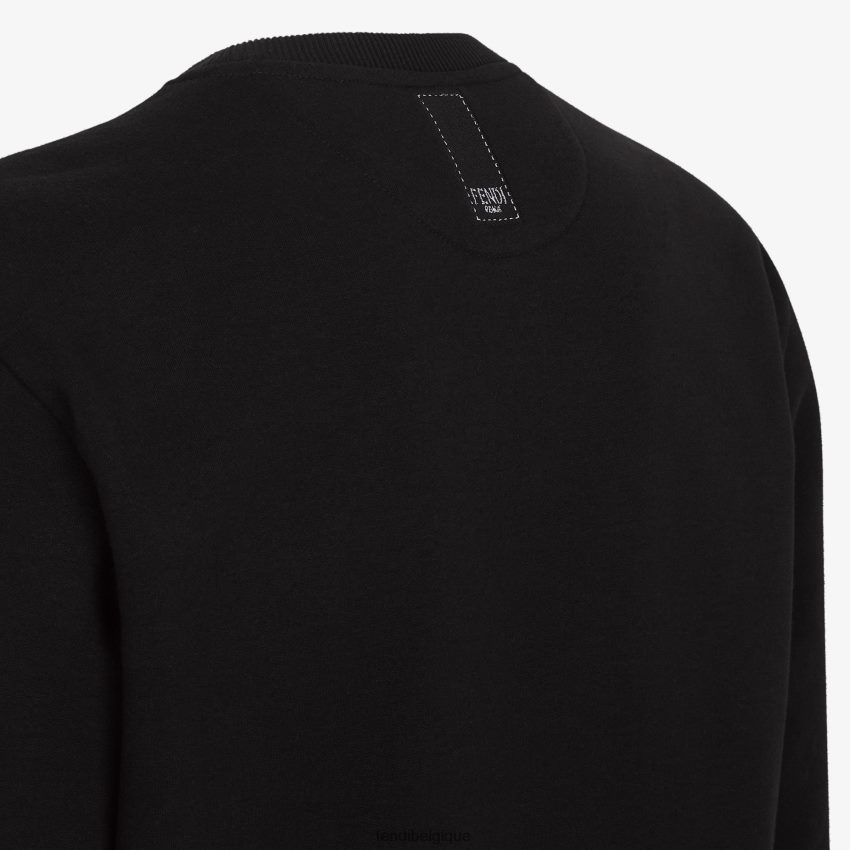 vêtements Fendi sweat-shirt en coton noir hommes 8X8J2J2141 Fendi Belgique