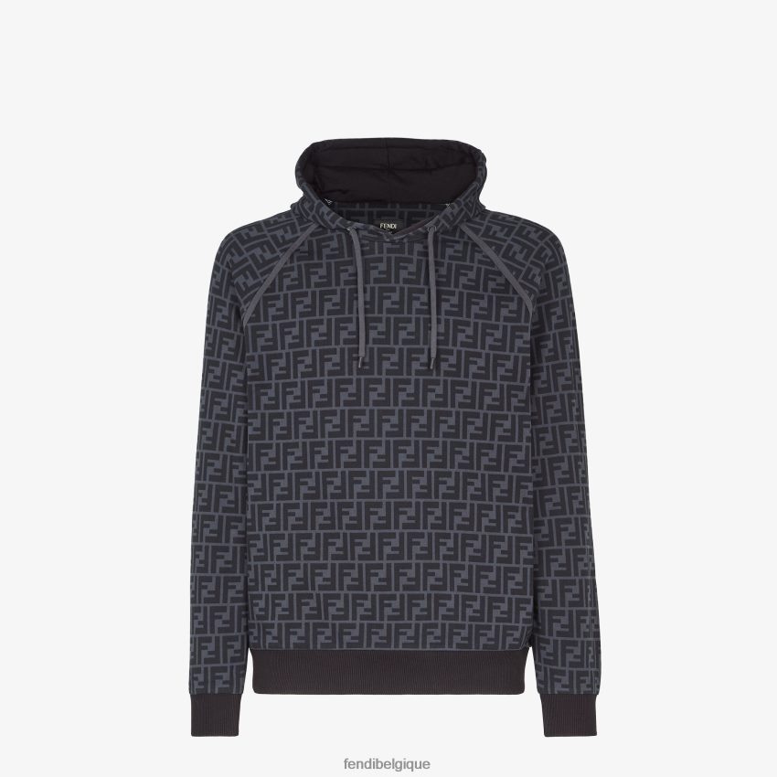 vêtements Fendi sweat-shirt en coton noir hommes 8X8J2J2196 Fendi Lunette De Soleil