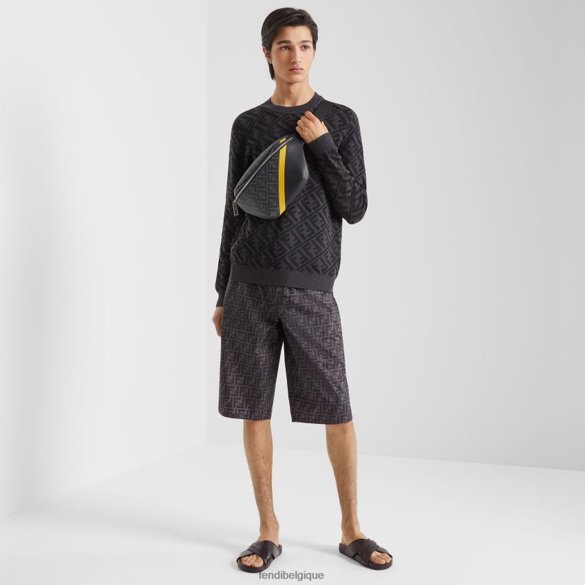 vêtements Fendi bermudas en nylon noir hommes 8X8J2J2117 Fendi Belgique