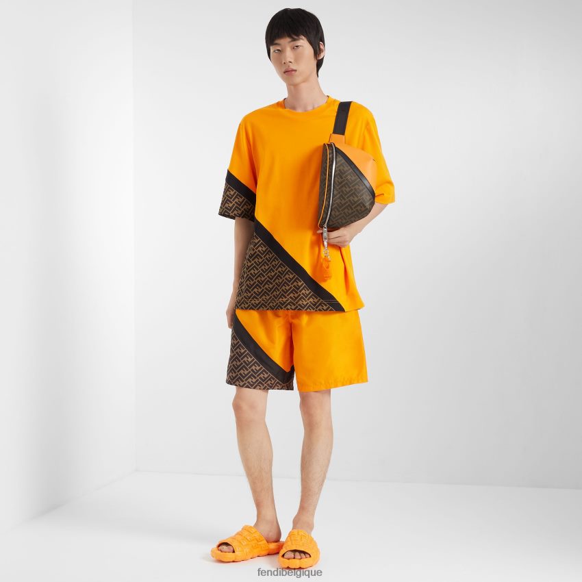 vêtements Fendi short en nylon orange hommes 8X8J2J2008 Fendi Sac