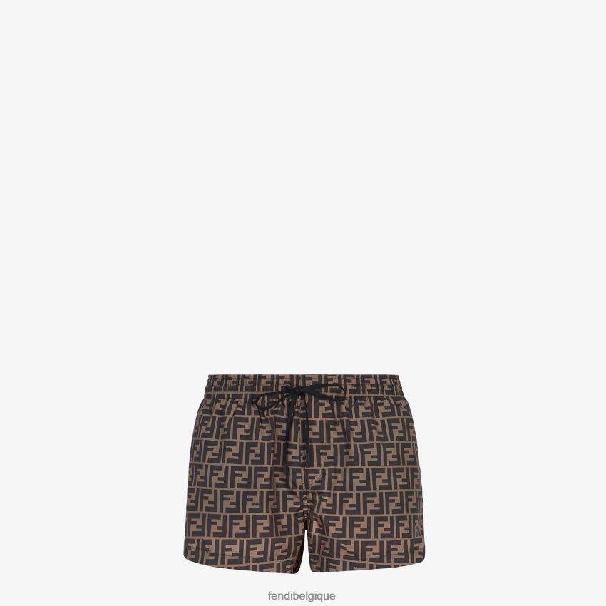 vêtements Fendi short en tissu brun hommes 8X8J2J1971 Fendi Lunette De Soleil