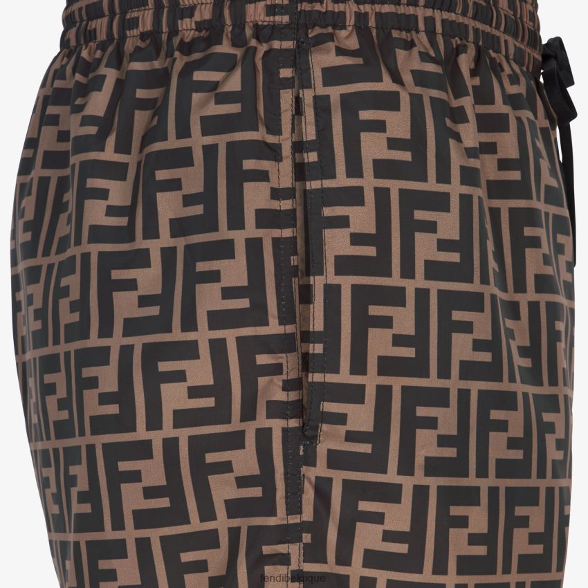 vêtements Fendi short en tissu brun hommes 8X8J2J1971 Fendi Lunette De Soleil