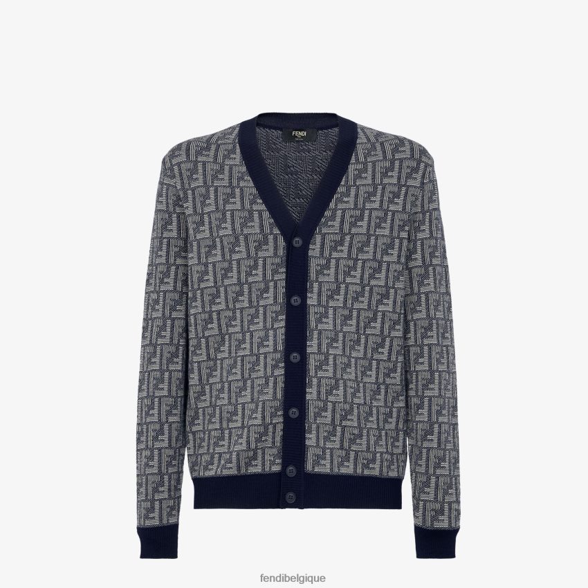vêtements Fendi cardigan en laine bleu hommes 8X8J2J2186 Fendi Belgique