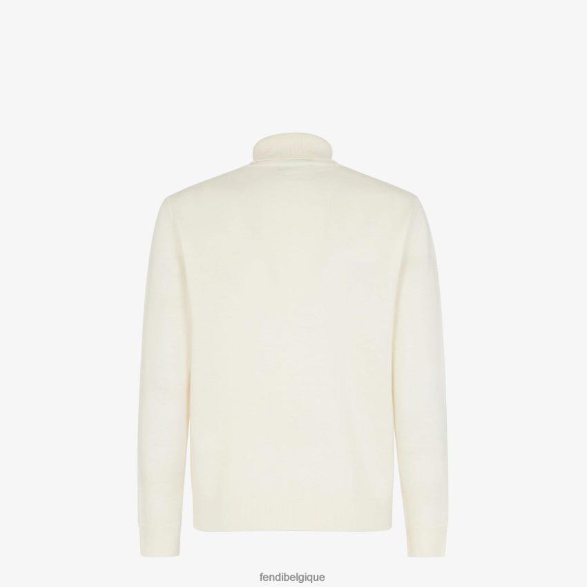 vêtements Fendi col roulé en laine blanc hommes 8X8J2J2093 Fendi Belgique