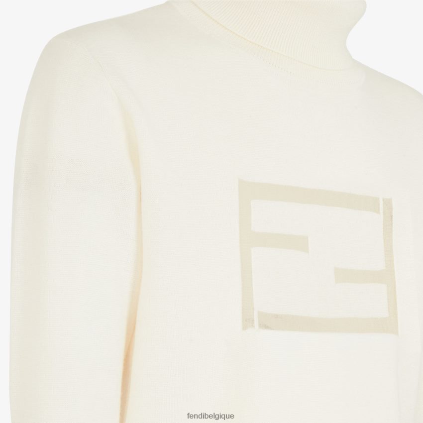 vêtements Fendi col roulé en laine blanc hommes 8X8J2J2093 Fendi Belgique