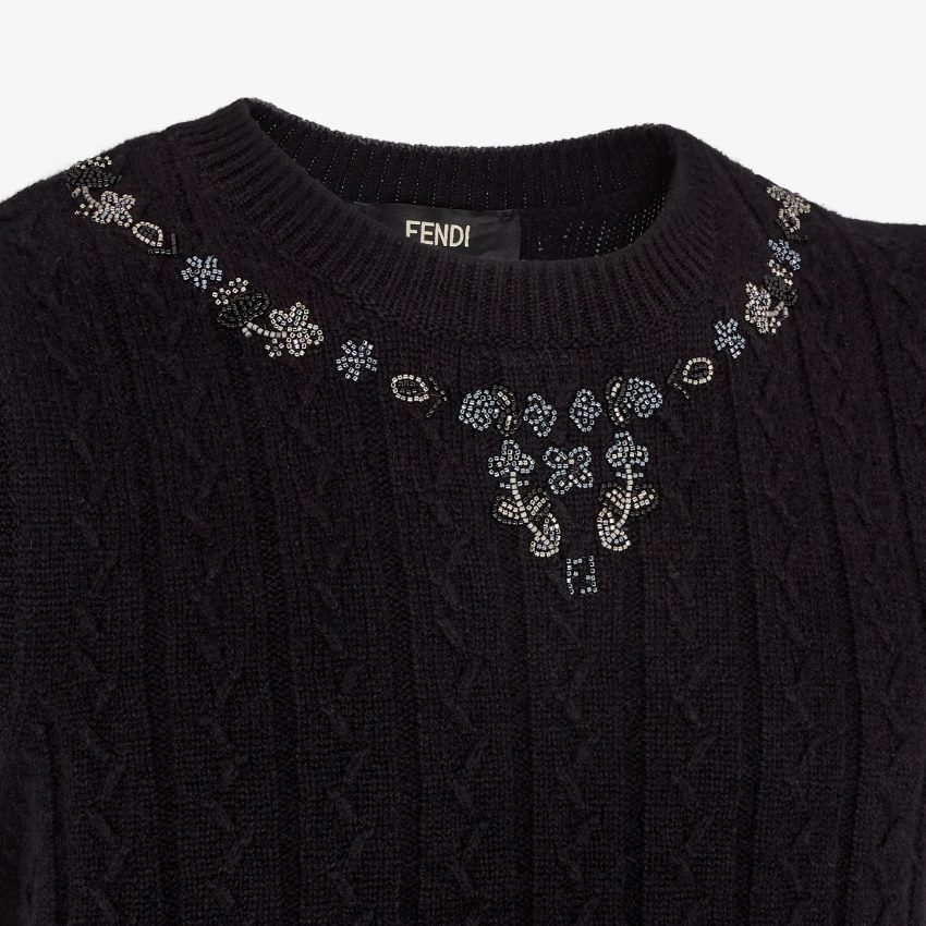 vêtements Fendi gilet en cachemire noir hommes 8X8J2J2067 Fendi Lunette De Soleil