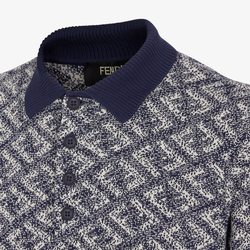 vêtements Fendi polo en coton bleu hommes 8X8J2J2033 Fendi Belgique