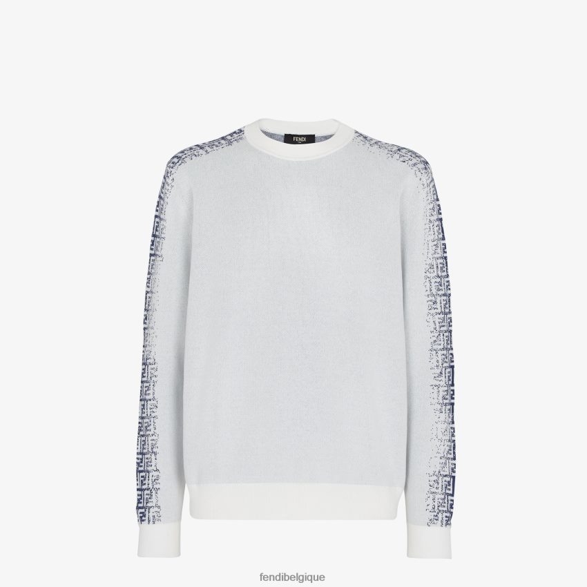 vêtements Fendi pull en coton blanc hommes 8X8J2J2034 Fendi Lunette De Soleil