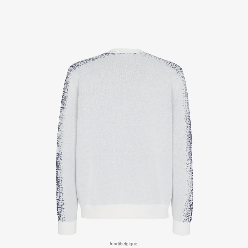 vêtements Fendi pull en coton blanc hommes 8X8J2J2034 Fendi Lunette De Soleil