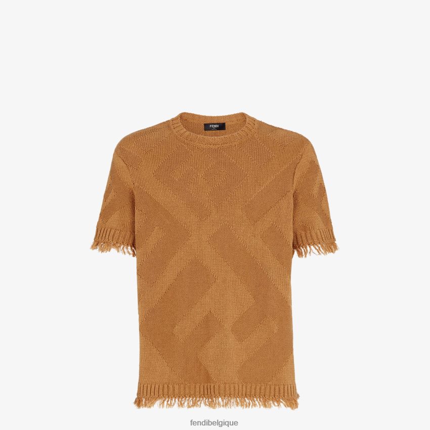 vêtements Fendi pull en coton brun hommes 8X8J2J2043 Fendi Lunette De Soleil