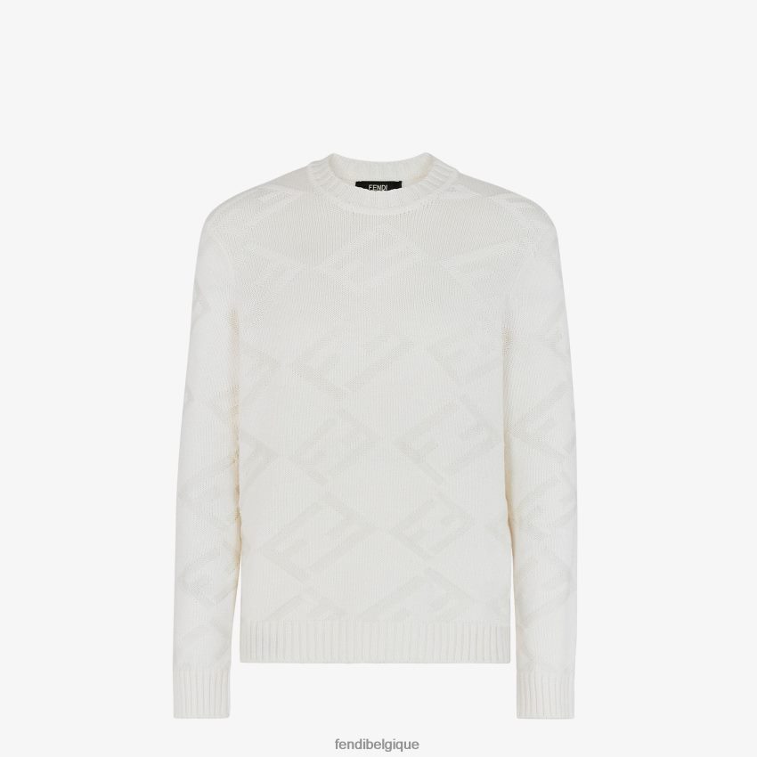 vêtements Fendi pull en laine blanc hommes 8X8J2J2098 Fendi Sac