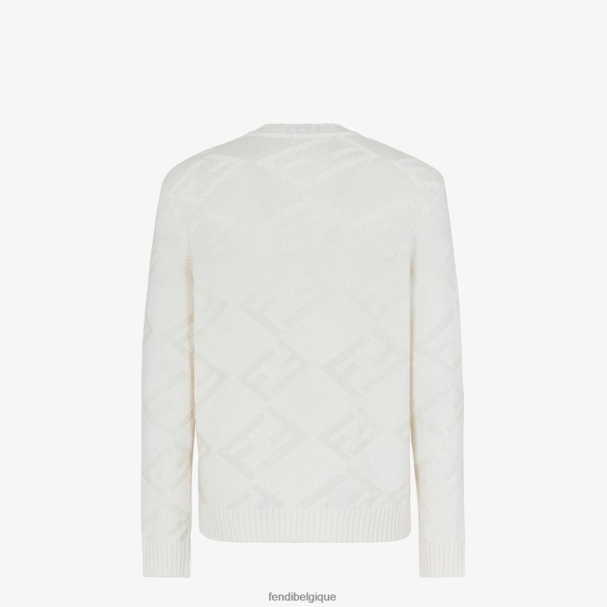 vêtements Fendi pull en laine blanc hommes 8X8J2J2098 Fendi Sac