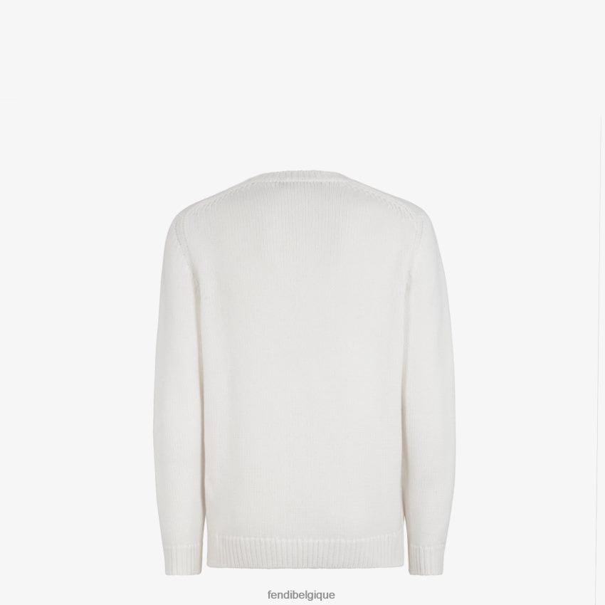 vêtements Fendi pull en laine blanc hommes 8X8J2J2167 Fendi Sac