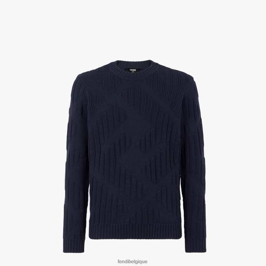 vêtements Fendi pull en laine bleu hommes 8X8J2J1976 Fendi Belgique