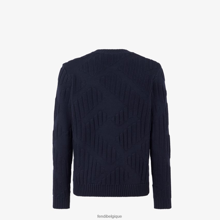 vêtements Fendi pull en laine bleu hommes 8X8J2J1976 Fendi Belgique
