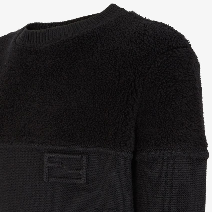 vêtements Fendi pull en laine et soie noir hommes 8X8J2J2090 Fendi Belgique