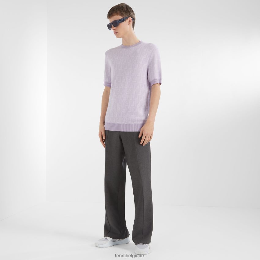 vêtements Fendi pull en laine lilas violet hommes 8X8J2J1952 Fendi Belgique