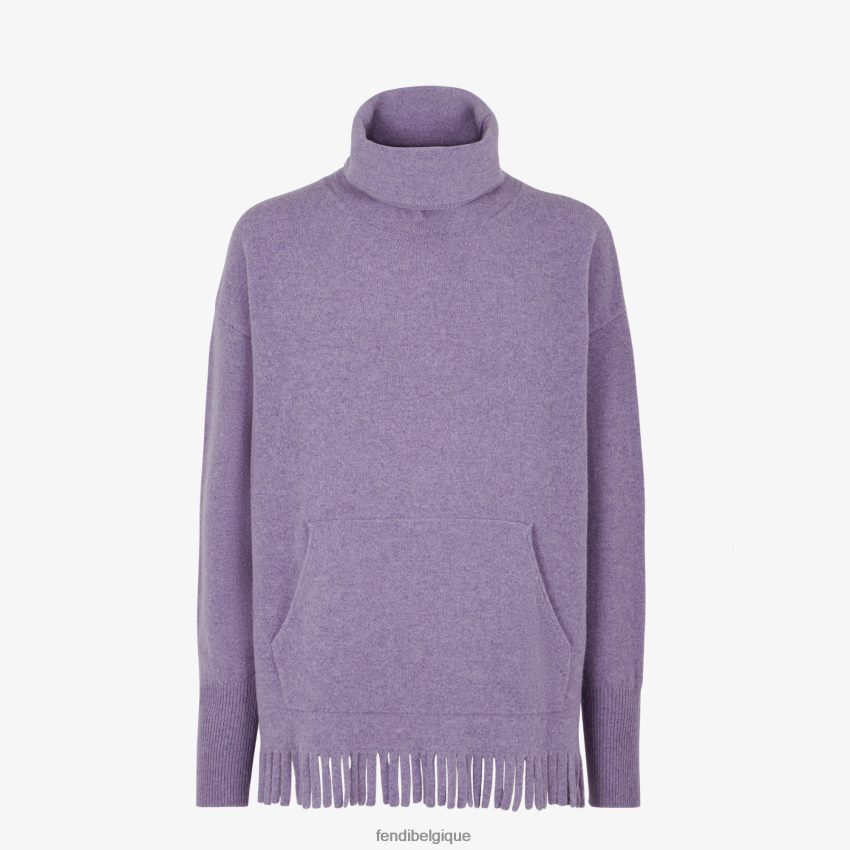 vêtements Fendi pull en laine lilas violet hommes 8X8J2J1973 Fendi Belgique