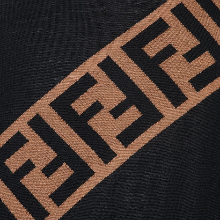 vêtements Fendi pull en laine noir hommes 8X8J2J1987 Fendi Sac