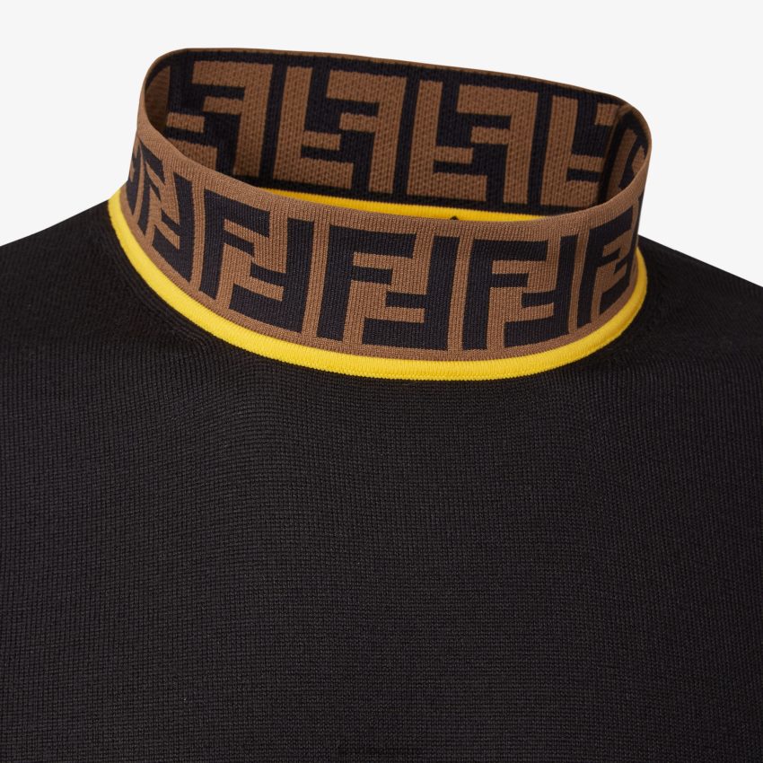 vêtements Fendi pull en laine noir hommes 8X8J2J2080 Fendi Sac