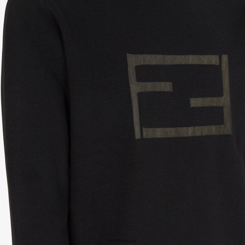 vêtements Fendi pull en laine noir hommes 8X8J2J2102 Fendi Belgique