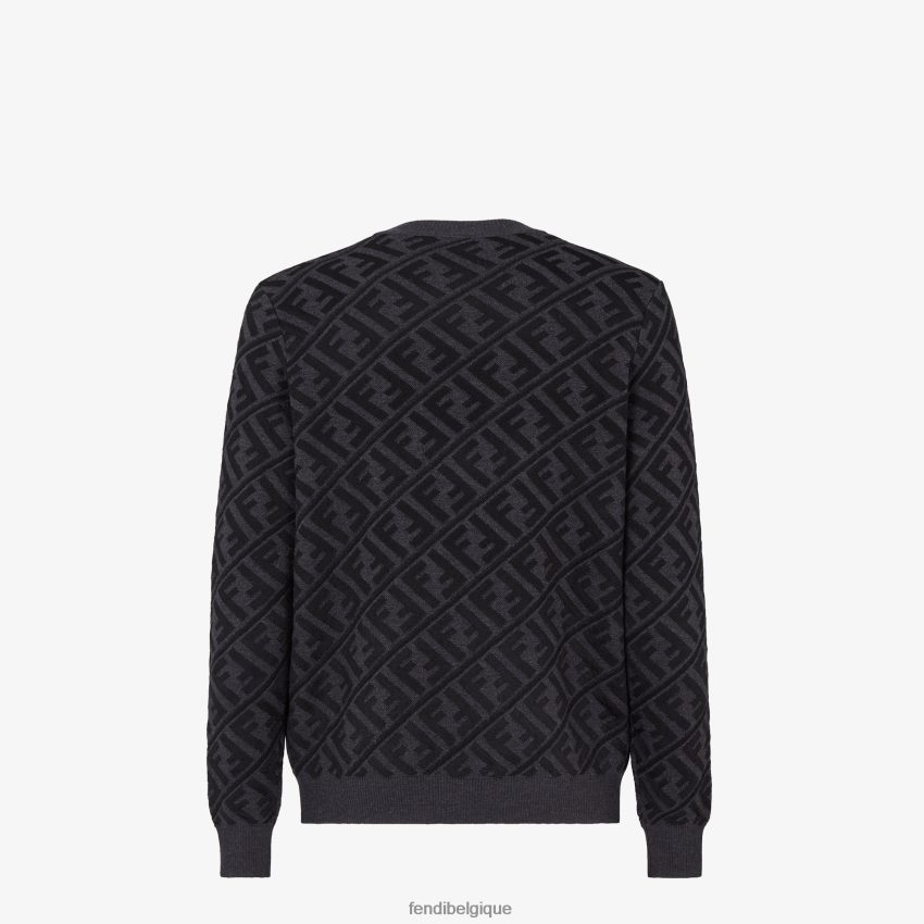 vêtements Fendi pull en laine noir hommes 8X8J2J2113 Fendi Sac
