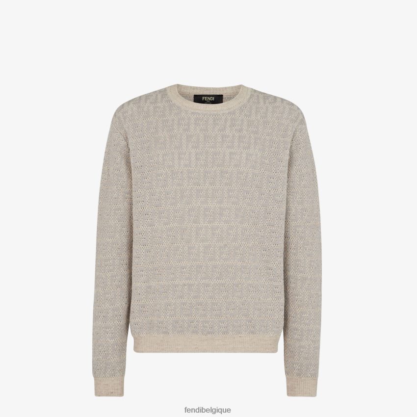 vêtements Fendi pull en lin, coton et soie gris hommes 8X8J2J1932 Fendi Lunette De Soleil