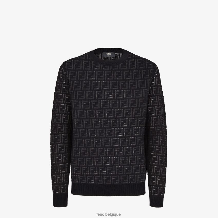 vêtements Fendi pull en nylon et laine noir hommes 8X8J2J2092 Fendi Sac