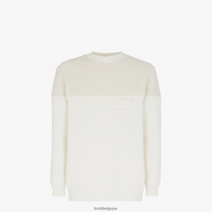 vêtements Fendi pull en soie et laine blanc hommes 8X8J2J2095 Fendi Sac