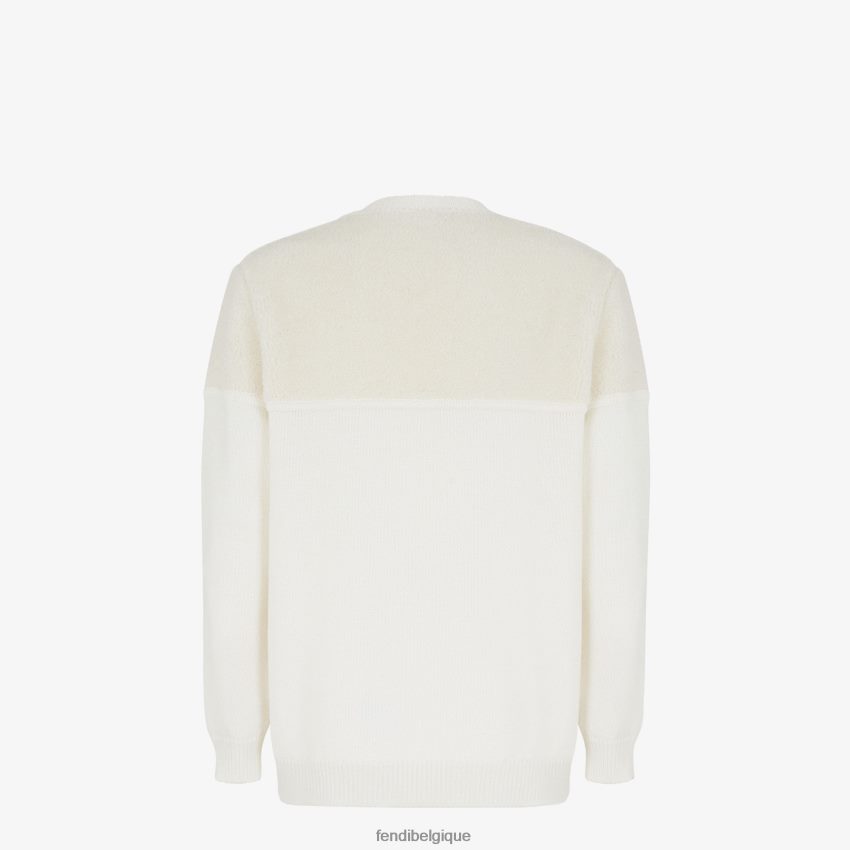 vêtements Fendi pull en soie et laine blanc hommes 8X8J2J2095 Fendi Sac