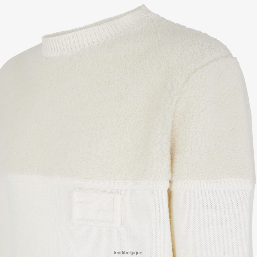 vêtements Fendi pull en soie et laine blanc hommes 8X8J2J2095 Fendi Sac