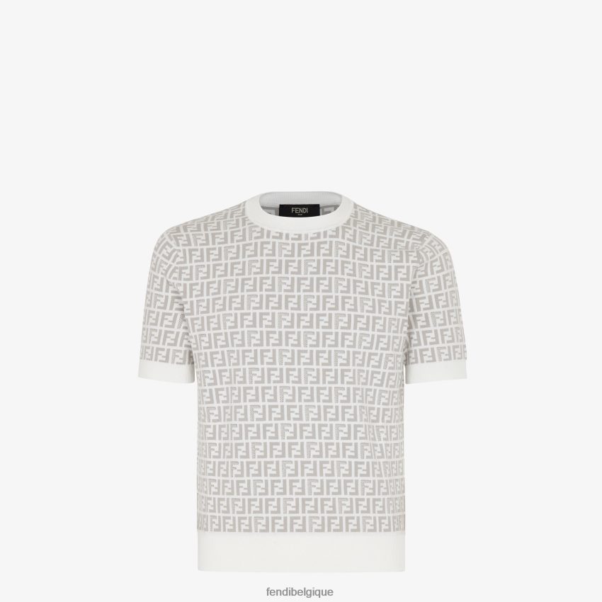 vêtements Fendi pull en tissu blanc hommes 8X8J2J1965 Fendi Lunette De Soleil