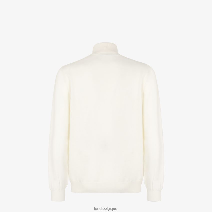 vêtements Fendi pull en tricot blanc hommes 8X8J2J2104 Fendi Sac