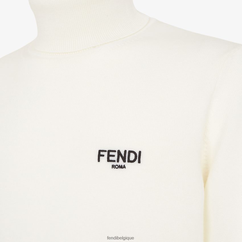 vêtements Fendi pull en tricot blanc hommes 8X8J2J2104 Fendi Sac