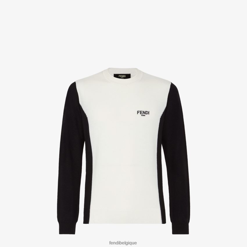 vêtements Fendi pull en tricot blanc hommes 8X8J2J2107 Fendi Sac