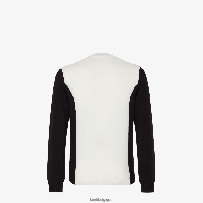 vêtements Fendi pull en tricot blanc hommes 8X8J2J2107 Fendi Sac