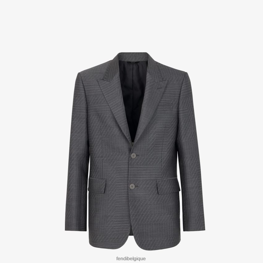 vêtements Fendi blazer en laine gris hommes 8X8J2J1966 Fendi Sac